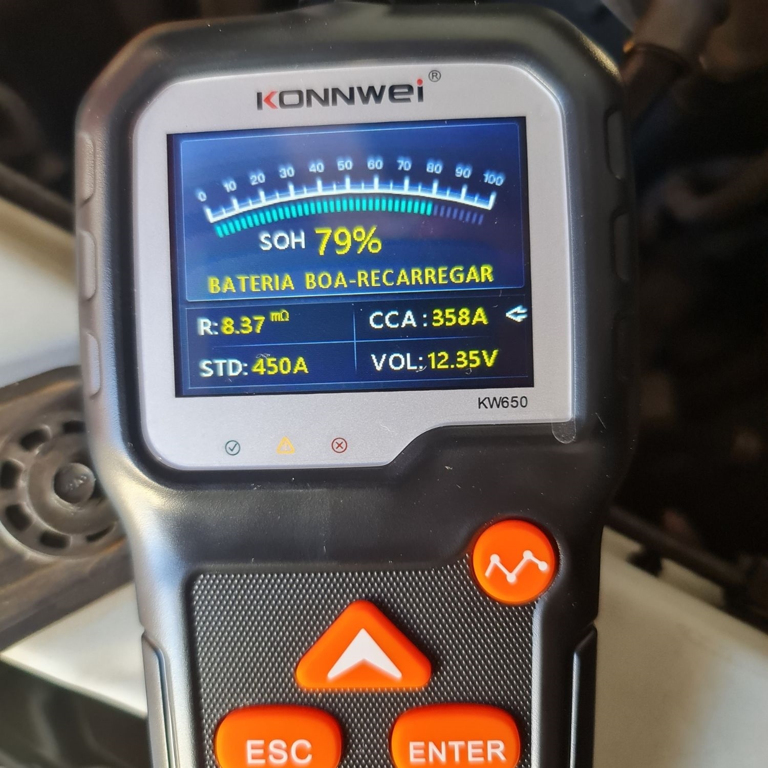 Testador de Baterias 6-16V Konnwei KW650 - Testador de Baterias Konnwei ...